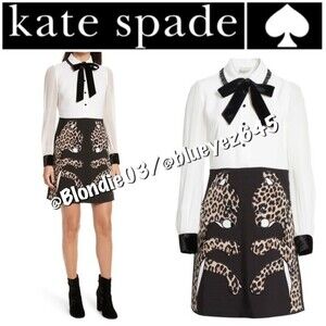 Kate Spade Leopard Appliqué Mini Shirtdress 8